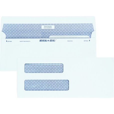 Quality Park No. 8 5/8 Double-Window Security Envelopes with Reveal-N-Seal Self-Seal Closure - Double Window - 8 5/8 - 3 5/8" Wi