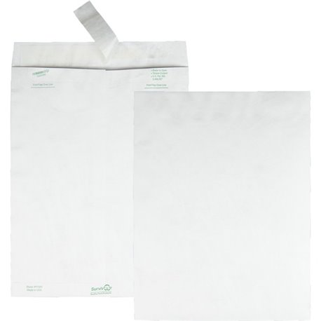 Survivor 10 x 13 DuPont Tyvek Catalog Mailer with Self-Sealing Closure - Catalog - 13 1/2 - 10" Width x 13" Length - 14 lb - Pee