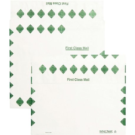 Survivor 10 x 13 x 2 DuPont Tyvek Expansion First Class Border Mailers - First Class Mail - 10" Width x 13" Length - 2" Gusset -