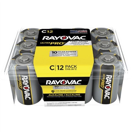 Rayovac Ultra Pro Alkaline C Battery 12-Packs - For Multipurpose - C - 1.5 V DC - 8 / Carton