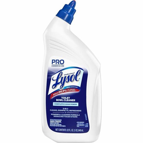 Professional Lysol Power Toilet Bowl Cleaner - 32 fl oz (1 quart) - Wintergreen Scent - 1 Each - Clear