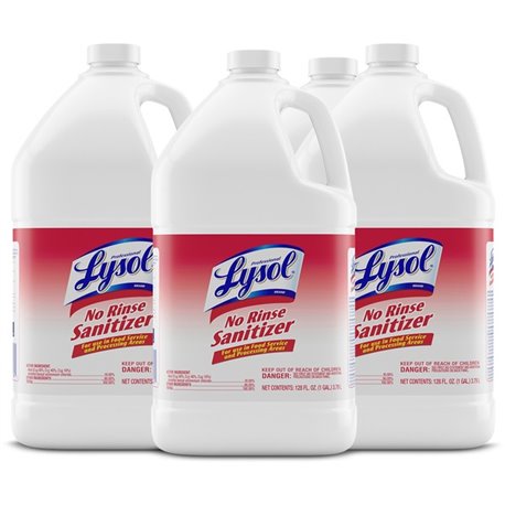 Professional Lysol No Rinse Sanitizer - For Sink, Floor, Wall, Bathtub, Food Service Area - Concentrate - 128 fl oz (4 quart) - 