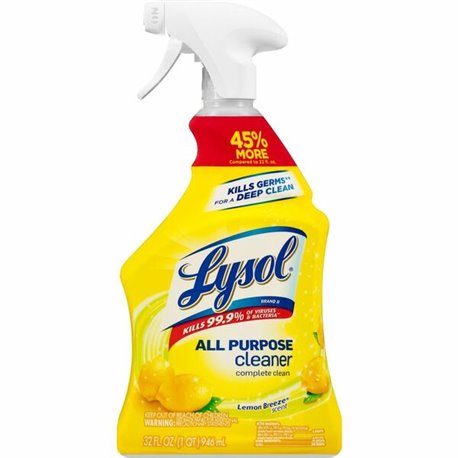 Lysol Lemon All Purpose Cleaner - Ready-To-Use - 32 fl oz (1 quart) - Lemon Breeze Scent - 1 Each - Deodorize, Disinfectant - Ye