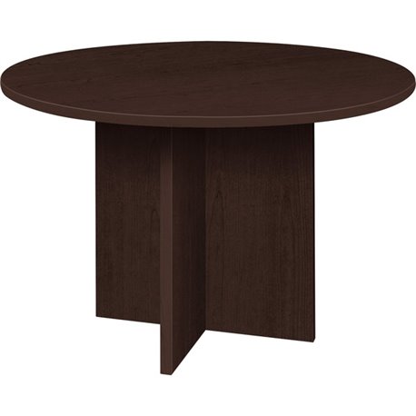 Lorell Prominence 2.0 Round Laminate Conference Table - 29" x 42" , 1" Top, 0.1" Edge - Material: Thermofused Melamine (TFM), Pa