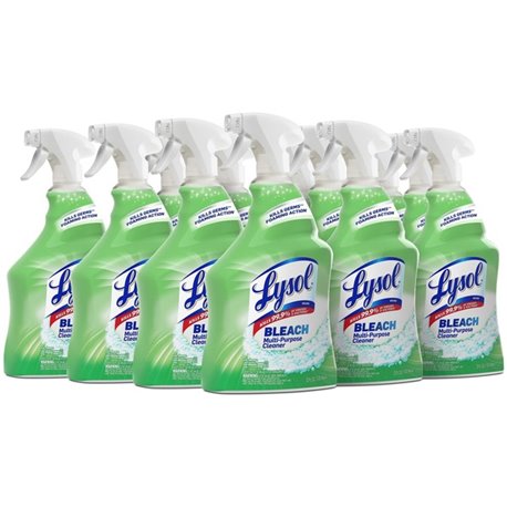 Lysol Multi-Purpose Cleaner with Bleach - For Multipurpose - 32 fl oz (1 quart) - 12 / Carton - Disinfectant, Anti-bacterial, Ki