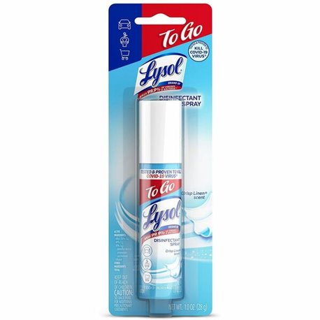 Lysol Crisp Linen Disinfectant Spray To Go - Concentrate - 1 fl oz (0 quart) - Crisp Linen Scent - 1 Each - Virucidal, Deodorant