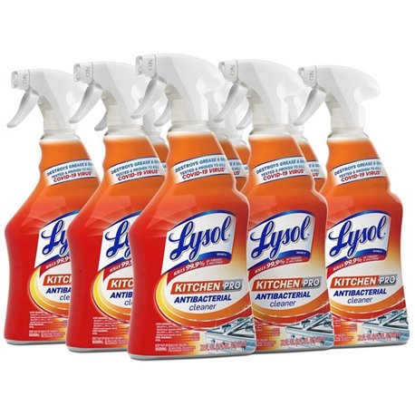 Lysol Kitchen Pro Antibacterial Cleaner - For Multi Surface - 22 fl oz (0.7 quart) - Fresh Citrus Scent - 9 / Carton - Deodorize