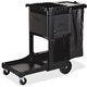 Rubbermaid Commercial Executive Janitor Cleaning Cart - 3 Shelf - 8" , 4" Caster Size - x 21.8" Width x 46" Depth x 38" Height -