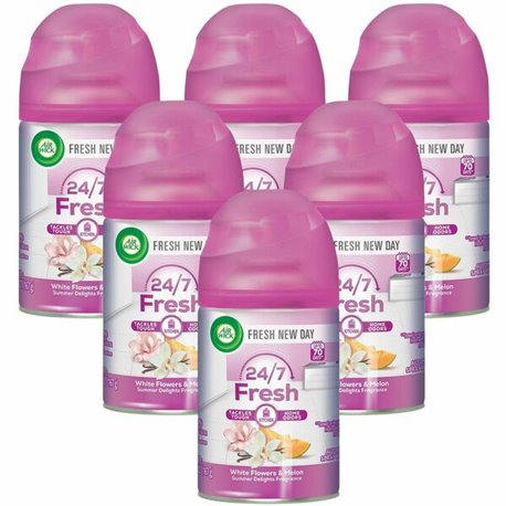 Air Wick Freshmatic Life Scents Refill - Spray - 5.9 fl oz (0.2 quart) - Summer Delights - 60 Day - 6 / Carton - Wall Mountable,