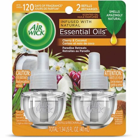 Air Wick Scented Oil Warmer Refill - Oil - 0.7 fl oz (0 quart) - Paradise Retreat - 60 Day - 2 / Pack - Wall Mountable, Long Las