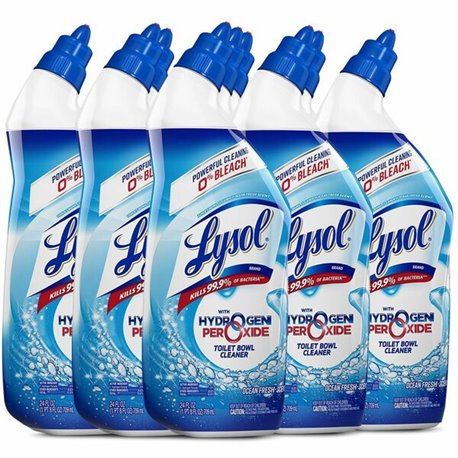 Lysol Hydrogen Peroxide Toilet Cleaner - 24 fl oz (0.8 quart) - Ocean Fresh Scent - 9 / Carton - Residue-free, Bleach-free, Anti