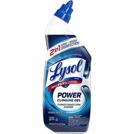 Lysol Toilet Bowl Cleaner - 24 fl oz (0.8 quart) - Atlantic Fresh ScentBottle - 1 Each - Disinfectant - Blue