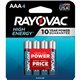 Rayovac High Energy Alkaline AAA Batteries - For Flashlight, Remote Control, Mouse - AAA - 4 / Pack