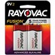 Rayovac 9-Volt Fusion Advanced Alkaline Batteries - For Multipurpose - 9 V DC - 2 / Pack