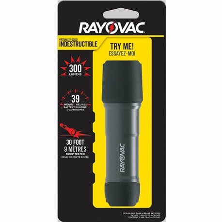 Rayovac Workhorse Pro Flashlight - LED - 250 lm Lumen - Battery - Aluminum, Titanium - Shock Absorbing, Water Resistant, Damage 