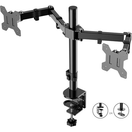 Rocelco RDM2 Desk Mount for LCD Monitor, LED Monitor, Display Stand - Height Adjustable - 2 Display(s) Supported - 13" to 27" Sc