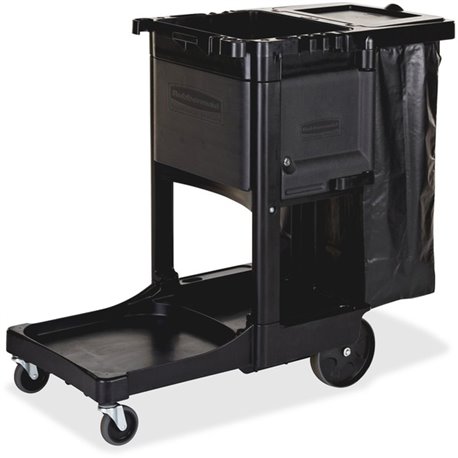 Rubbermaid Commercial Executive Janitor Cleaning Cart - 3 Shelf - 8" , 4" Caster Size - x 21.8" Width x 46" Depth x 38" Height -