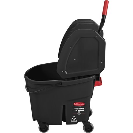 Rubbermaid Commercial WaveBrake Down Press Mop Bucket - 8.75 gal - Splash Resistant, Durable, Caster - 27.4" x 16.1" - Tubular S