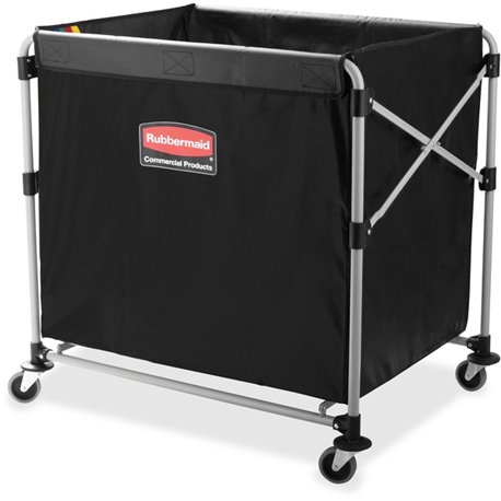 Rubbermaid Commercial 8-Bushel Collapsible X-Cart - 220 lb Capacity - 35.7" Length x 24.1" Width x 34.6" Height - Stainless Stee