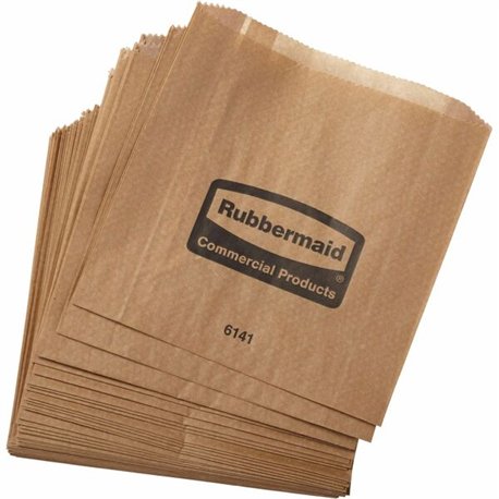 Rubbermaid Commercial Waxed Receptacle Bags - Kraft Paper - 250/Carton