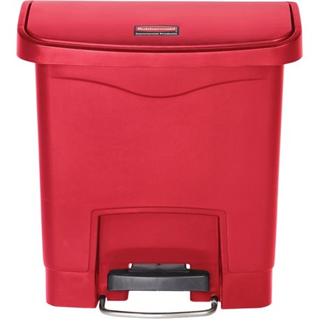 Rubbermaid Commercial 4G Slim Jim Front Step Container - Step-on Opening - 4 gal Capacity - Rectangular - Manual - Durable, Foot