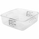 Rubbermaid Commercial Space Saving Square Container - Dishwasher Safe - Clear, Red, Blue - Polycarbonate Body - 1 Each