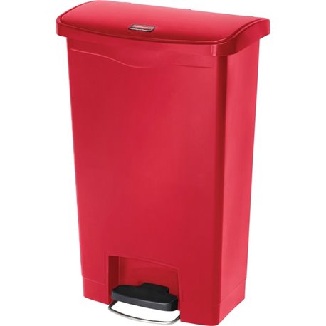 Rubbermaid Commercial Slim Jim 13-gal Step-On Container - Step-on Opening - Hinged Lid - 13 gal Capacity - Manual - Durable, Foo