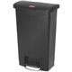 Rubbermaid Commercial Slim Jim Black 13G Front Step Can - 13 gal Capacity - 28.3" Height x 11.5" Width - Resin, Plastic, Poly - 