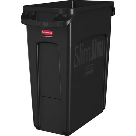 Rubbermaid Commercial Slim Jim 16-Gallon Vented Waste Container - 16 gal Capacity - Rectangular - Handle, Durable, Chemical Resi