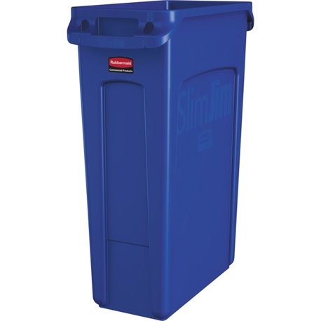 Rubbermaid Commercial Slim Jim 23-Gallon Vented Waste Container - 23 gal Capacity - Handle, Durable, Recyclable - 30" Height x 2