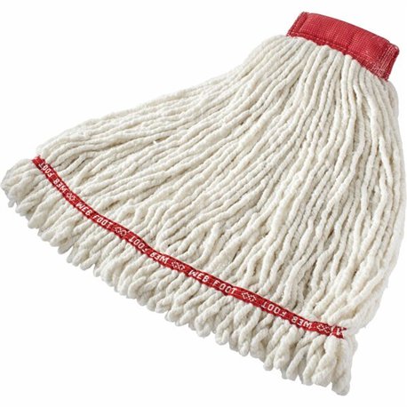 Rubbermaid Commercial 5" Headband Shrinkless Wet Mop - Medium - Shrinkless, Chemical Resistant, Durable - Cotton, Yarn, Syntheti