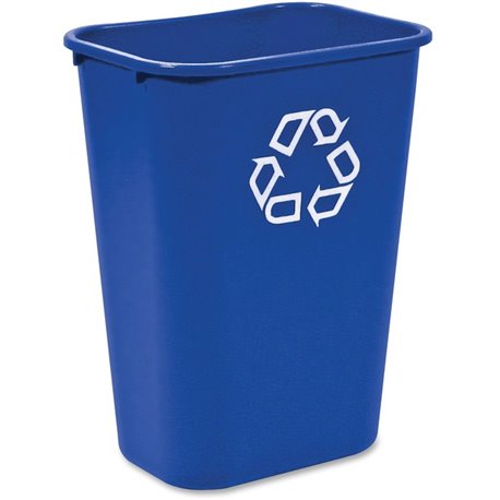 Rubbermaid Commercial Large Recycling Wastebasket - 10.30 gal Capacity - Rectangular - Sturdy - 19.9" Height x 11" Width x 15.3"