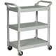 Rubbermaid Commercial 3-Shelf Utility Service Cart - 3 Shelf - 200 lb Capacity - 4" Caster Size - Plastic - x 33.6" Width x 18.6