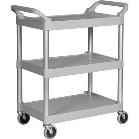 Rubbermaid Commercial 3-Shelf Utility Service Cart - 3 Shelf - 200 lb Capacity - 4" Caster Size - Plastic - x 33.6" Width x 18.6