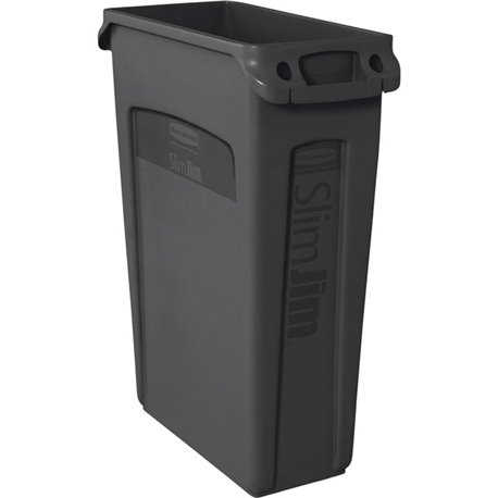 Rubbermaid Commercial Slim Jim 23-Gallon Vented Waste Containers - 23 gal Capacity - Rectangular - Durable, Handle - 30" Height 