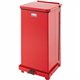 Rubbermaid Commercial Defenders Steel Step Cans - Waste Receptacle,Step,Steel,6.5 Gal,10.5"x10.5"x20.5" ,Red