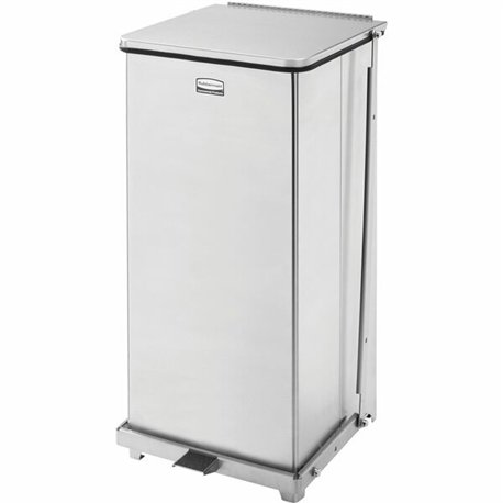 Rubbermaid Commercial Defenders Square Step Can - 13 gal Capacity - Square - Foot Pedal, Fire-Safe, Leak Proof - 30" Height x 15