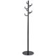 Safco Hook Head Coat Rack - 8 Hooks - for Coat, Jacket, Purse, Hat, Garment - Tubular Steel - Black - 1 Each