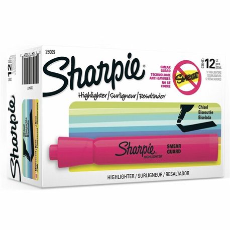 Sharpie Highlighter - Chisel Marker Point Style - Pink - 12 / Dozen