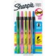 Sharpie Smear Guard Retractable Highlighters - Chisel Marker Point Style - Retractable - Assorted - 5 / Set