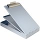 Saunders Cruiser Mate Form Holder with Storage - 1" Clip Capacity - Top Opening - 8 1/2" x 14" - Aluminum - Gray - 1 Each