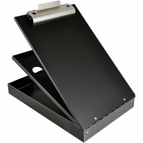 Saunders Aluminum Bottom Opening Form Holder - 1" Clip Capacity - Storage for Stationary - Bottom Opening - 8 1/2" x 12" - Alumi