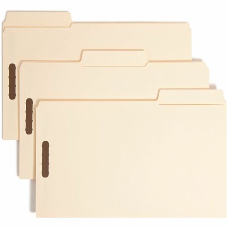 Smead SuperTab 1/3 Tab Cut Legal Recycled Fastener Folder - 8 1/2" x 14" - 3/4" Expansion - 2 x 2K Fastener(s) - Top Tab Locatio