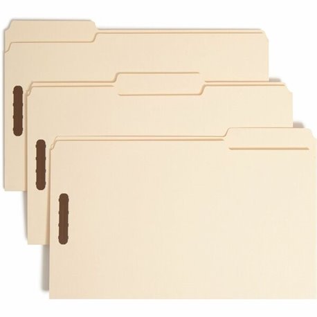 Smead 1/3 Tab Cut Legal Recycled Fastener Folder - 8 1/2" x 14" - 2 x 2K Fastener(s) - Top Tab Location - Assorted Position Tab 