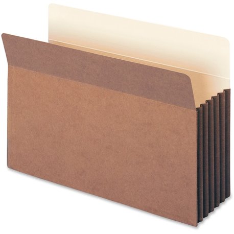 Smead Straight Tab Cut Legal Recycled File Pocket - 8 1/2" x 14" - 5 1/4" Expansion - Top Tab Location - Redrope - Redrope - 30%