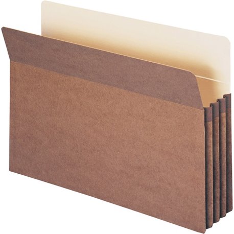 Smead Straight Tab Cut Legal Recycled File Pocket - 8 1/2" x 14" - 3 1/2" Expansion - Redrope - Redrope - 30% Recycled - 50 / Bo