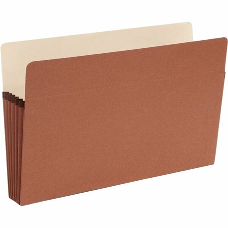 Smead Straight Tab Cut Legal File Pocket - Legal - 8 1/2" x 14" Sheet Size - 5 1/4" Expansion - Redrope - Kraft - Recycled - 50 