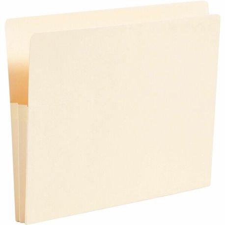 Smead Straight Tab Cut Letter Recycled File Pocket - 8 1/2" x 11" - 200 Sheet Capacity - 1 3/4" Expansion - Manila - 10% Recycle