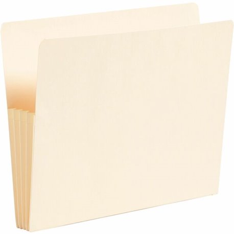 Smead Straight Tab Cut Letter Recycled File Pocket - 8 1/2" x 11" - 400 Sheet Capacity - 3 1/2" Expansion - Manila - 10% Recycle