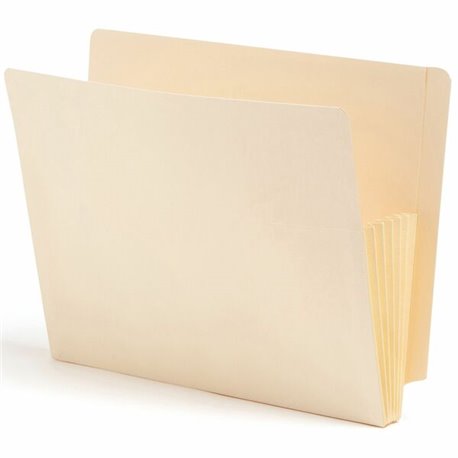 Smead Letter Recycled File Pocket - 8 1/2" x 11" - 5 1/4" Expansion - Manila - Manila - 10% Recycled - 10 / Box